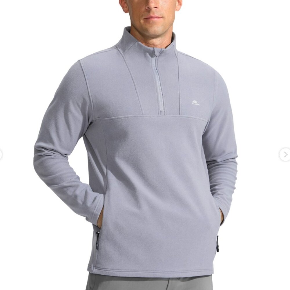 Gradual Blue Gray Half-Zip Pullover Fleece Sweatshirt men's M
